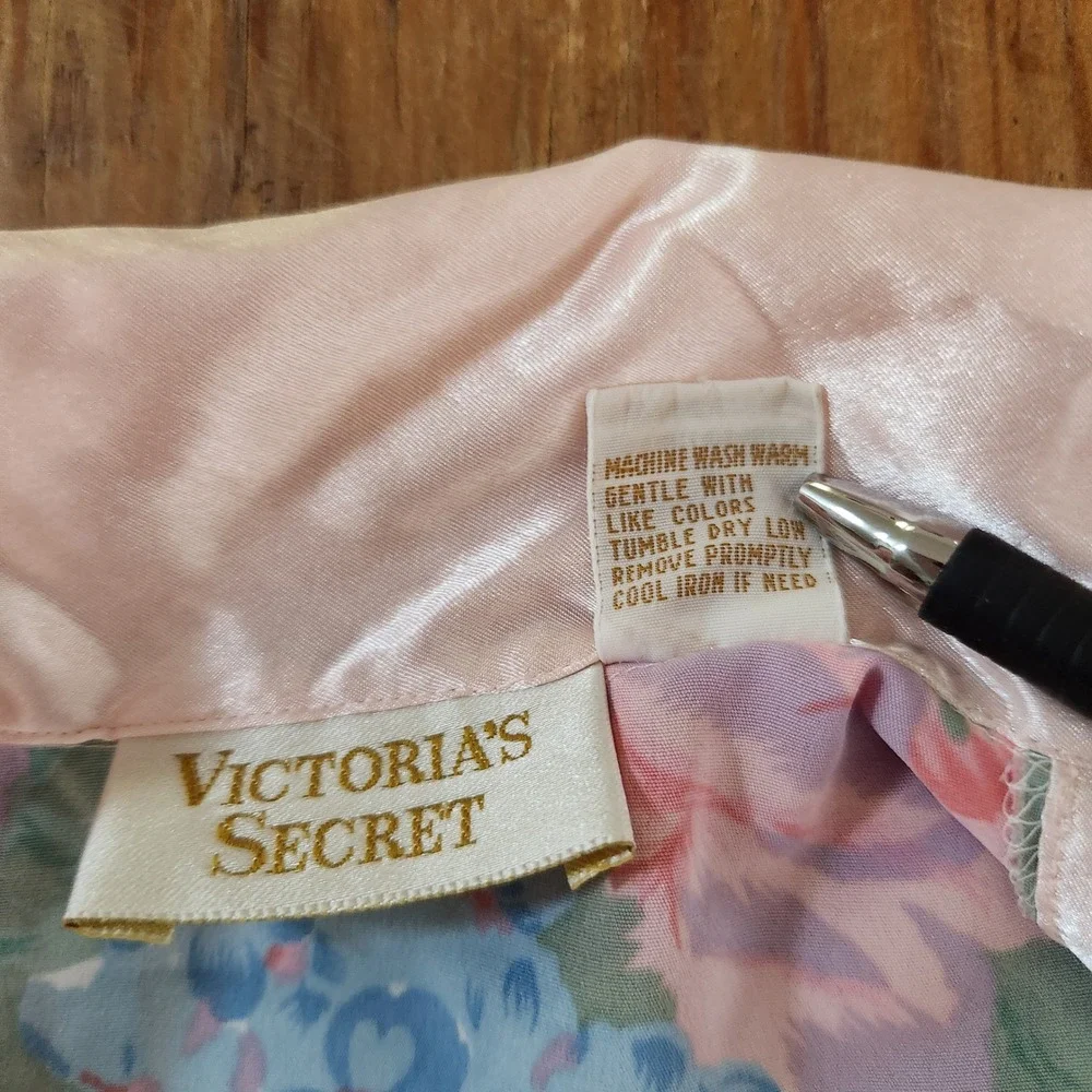 Victoria's Secret Vtg Gold Label Double Breasted Nightshirt Pink Floral Small‎